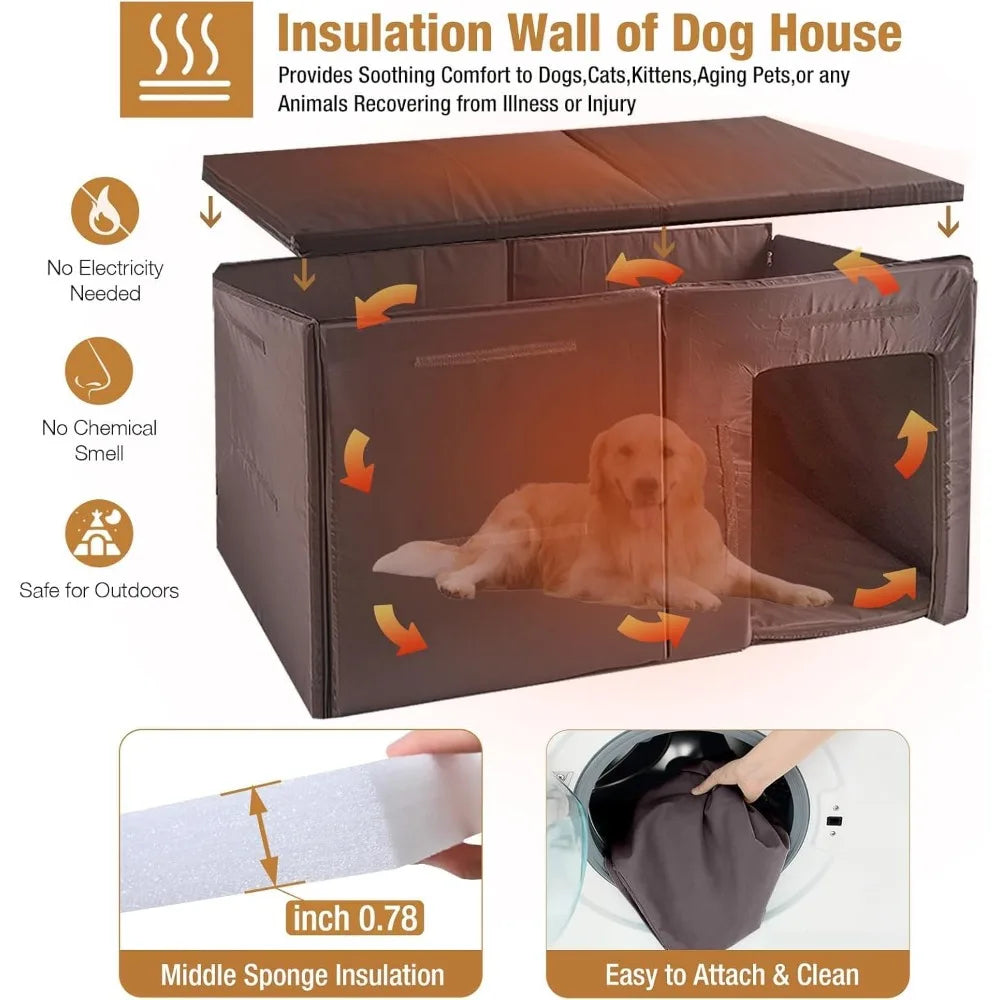 NoEnName_Null Outdoor Insulated Dog House for Winter Weather Protection