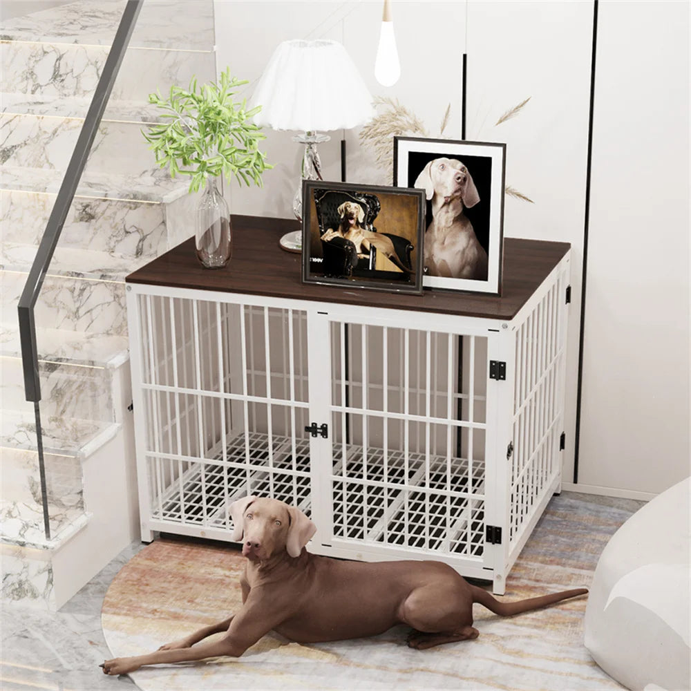 Borwarth Large Wooden Dog Crate Indoor Furniture Style Kennel