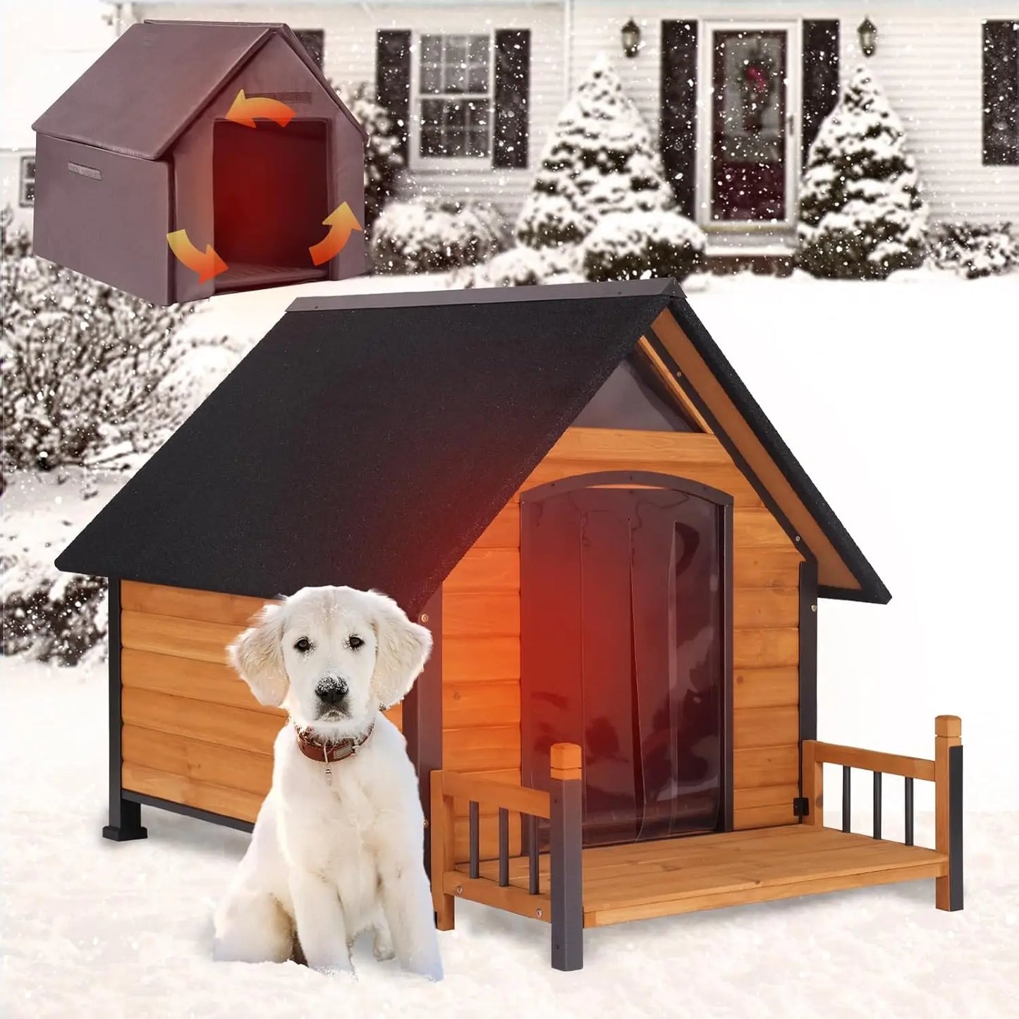 NoEnName_Null Insulated Outdoor Dog House with Waterproof Liner