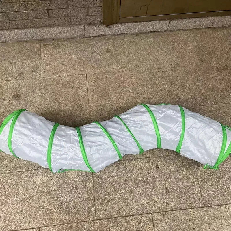NoEnName Collapsible S Shape Cat Tunnel Toy with 2 Holes