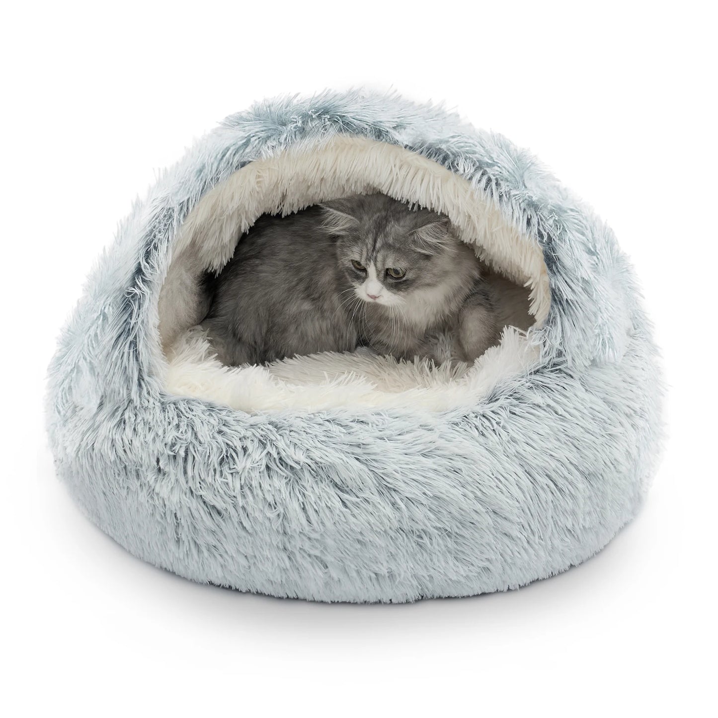 25 Inch Cat Bed Nest Cozy Semi Enclosed Soft Pet House