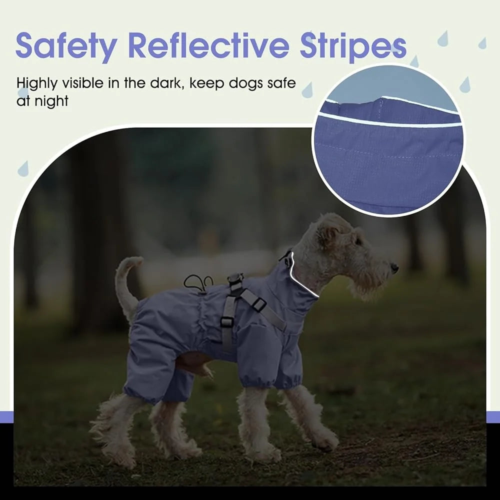 Waterproof Dog Raincoat With Harness For Small Dogs Outdoor