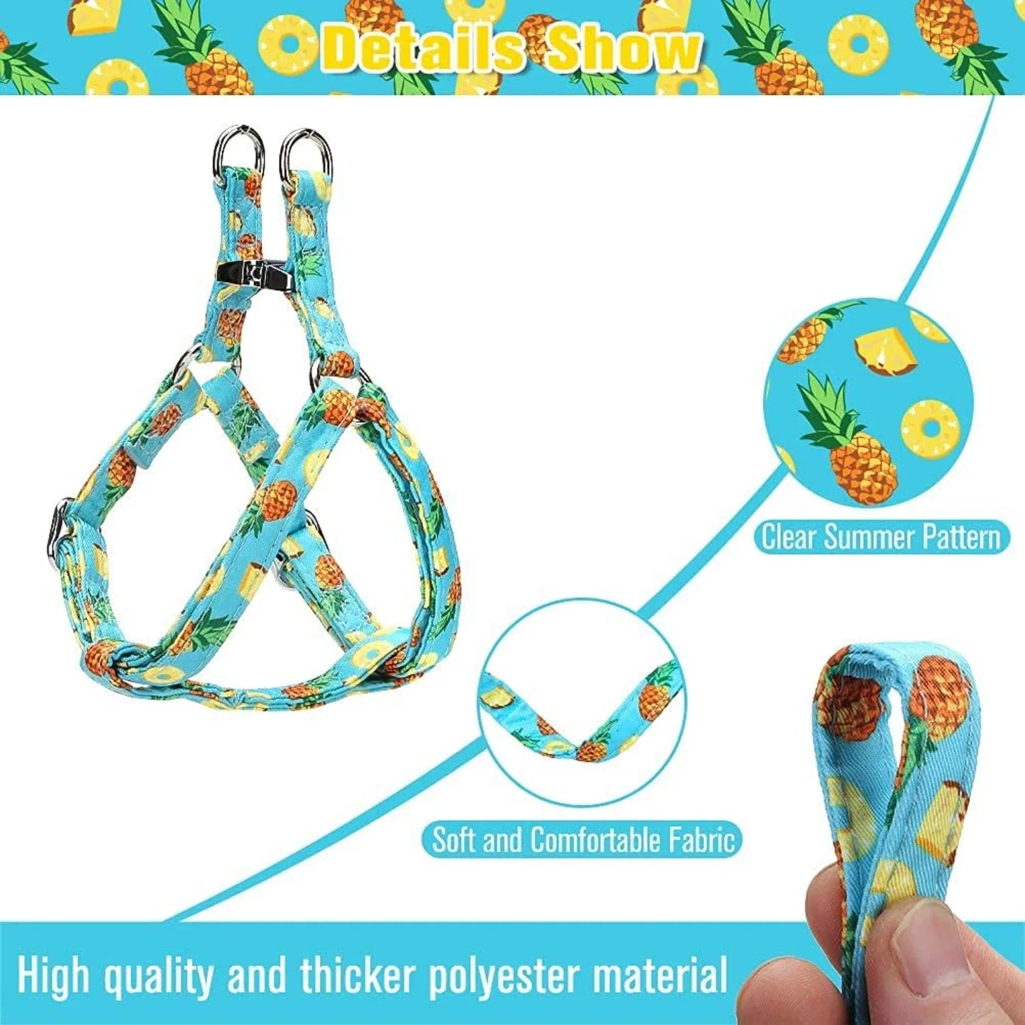Cute Adjustable No Pull Vest Harness And Leash Set For Dogs
