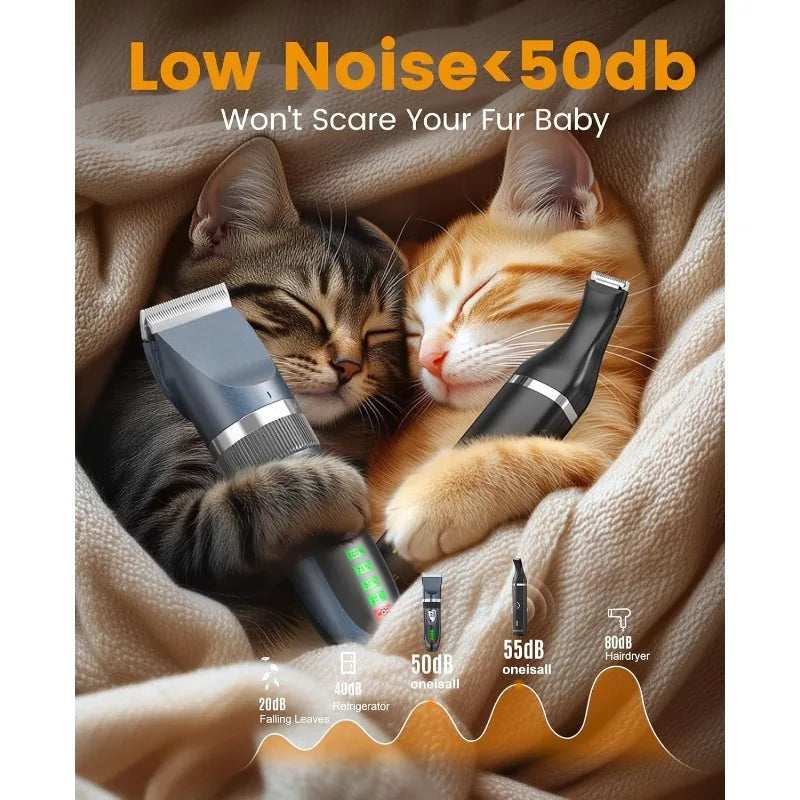 Cat Clippers and Paw Trimmer 3 in 1 Cat Grooming Kit Cordless Cat Shaver for Matted Long Hair 2 Speed Cat Hair Trimmer Pet Clippers for Cats and Small Dogs