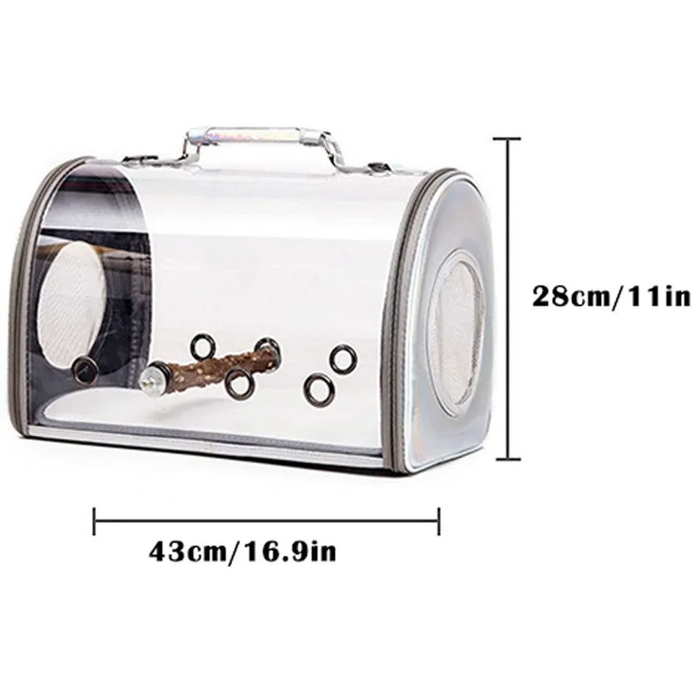 PEISI Bird Travel Carrier Transparent Space Capsule Nest