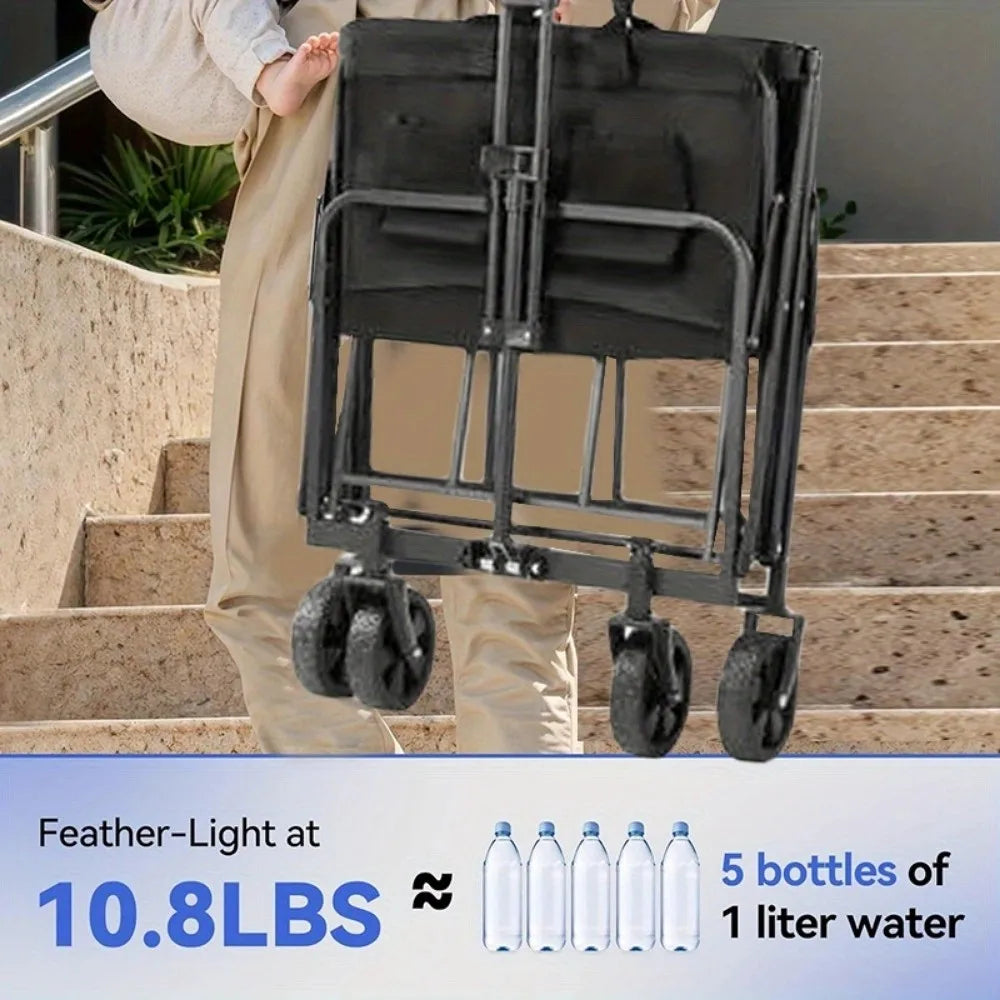NoEnName Null Collapsible Foldable Wagon Cart With All Terrain Wheels