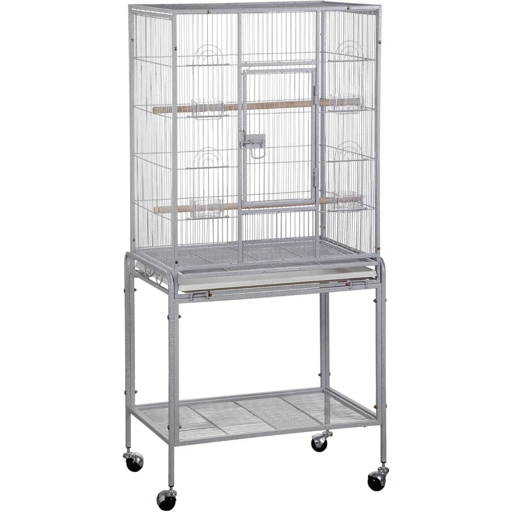Peisi Wrought Iron Bird Cage With Rolling Stand For Birds