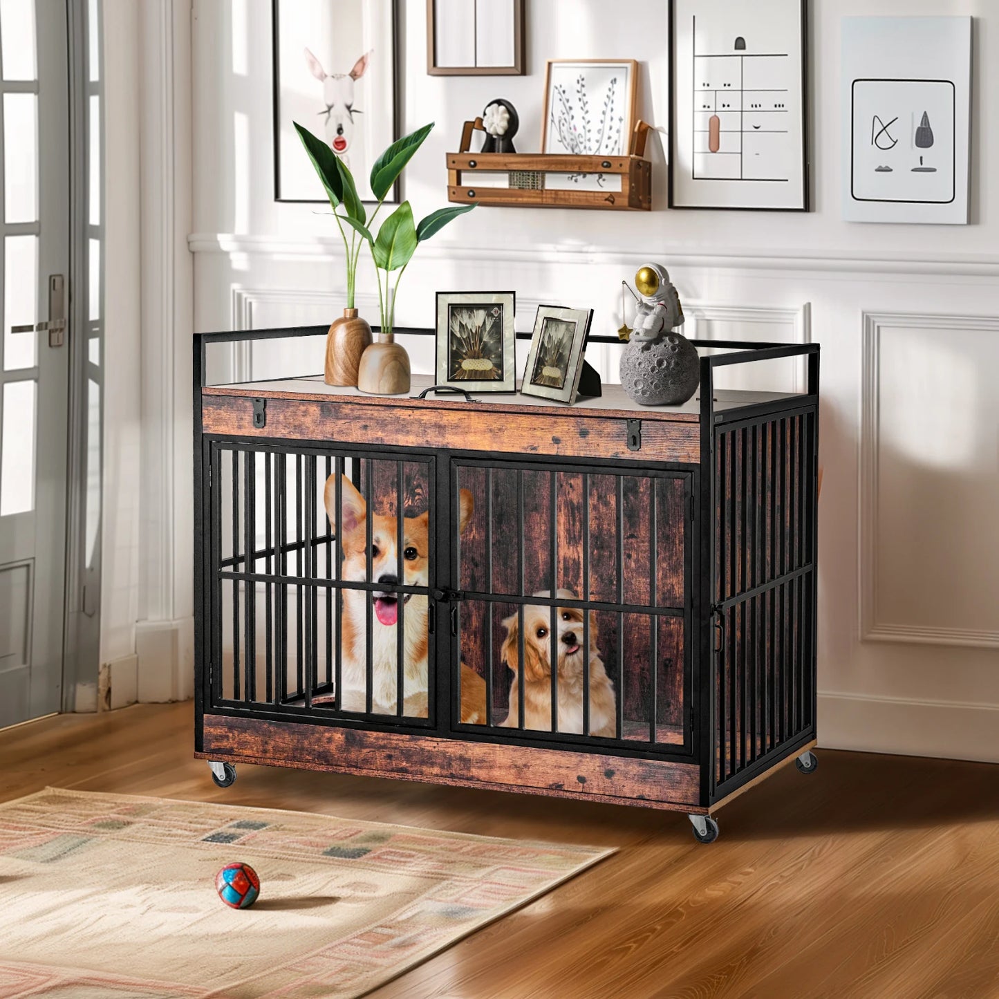 NoEnName_Null Dog Crate Furniture End Table Indoor Kennel