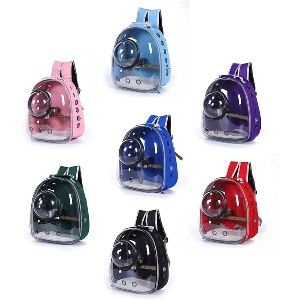 Peisi Portable Breathable Bird Carrier Backpack Travel Cage
